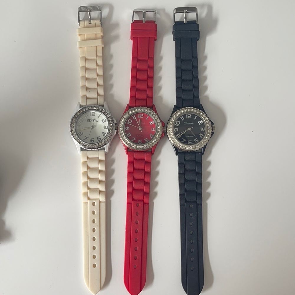 Geneva watches with rubber band